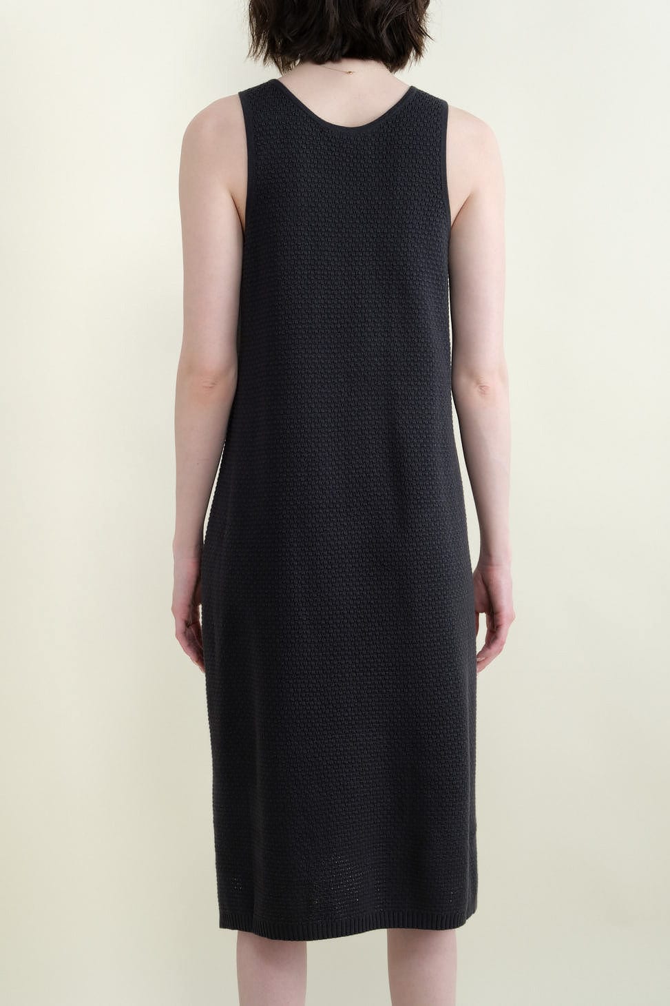 Back of Lace Tank Dress in Washed Black