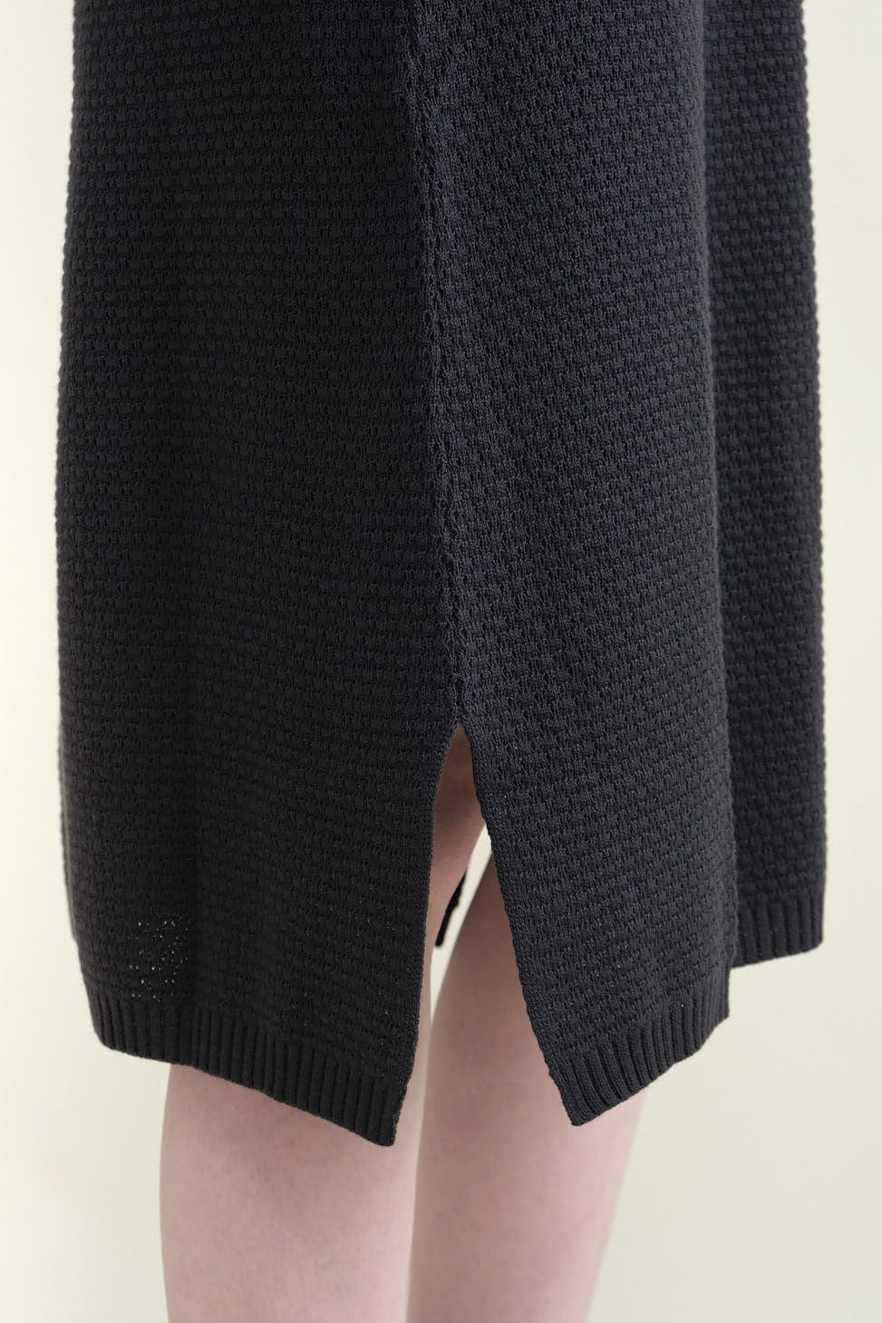 Side slit on Lace Tank Dress in Washed Black