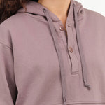 Wol Hide Apparel Womens Lounge Popover Hoodie in Mushroom