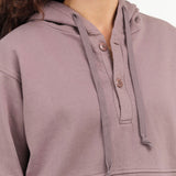 Wol Hide Apparel Womens Lounge Popover Hoodie in Mushroom