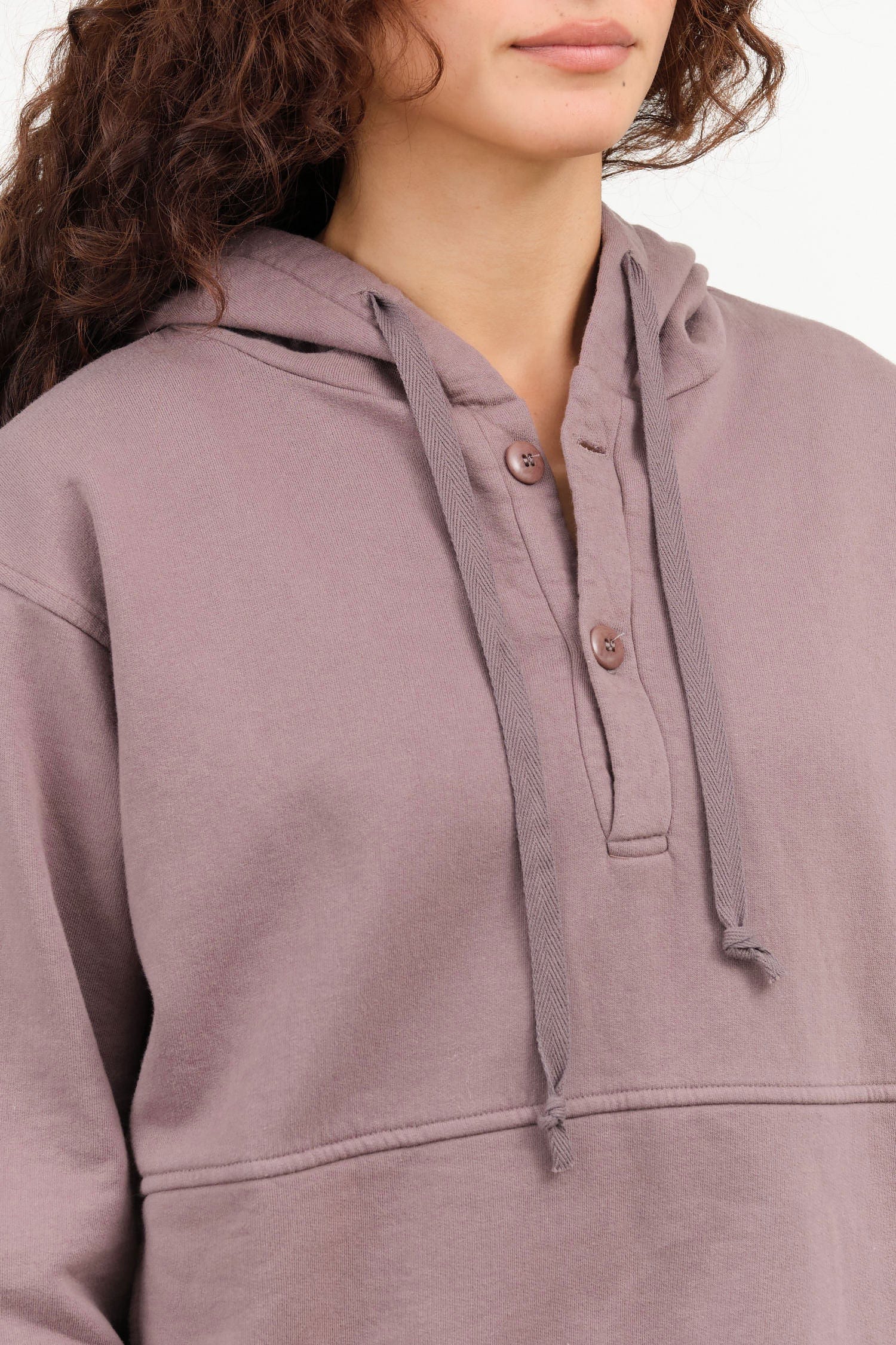 Wol Hide Apparel Womens Lounge Popover Hoodie in Mushroom