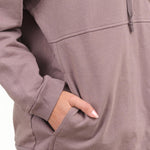 Wol Hide Apparel Womens Lounge Popover Hoodie in Mushroom
