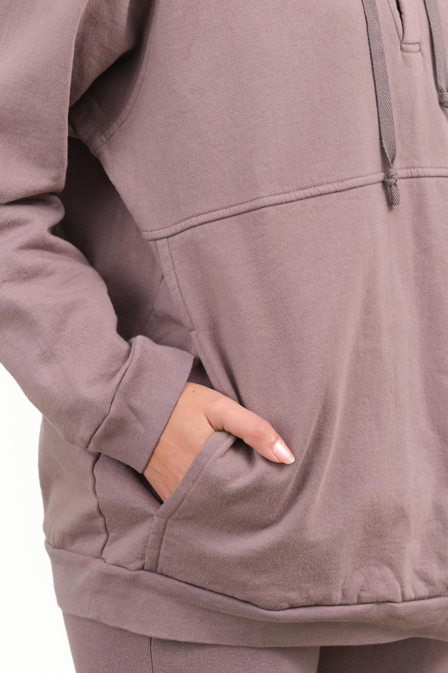 Wol Hide Apparel Womens Lounge Popover Hoodie in Mushroom