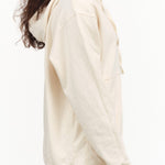 Wol Hide Apparel Womens Lounge Popover Hoodie in Natural