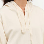 Wol Hide Apparel Womens Lounge Popover Hoodie in Natural
