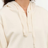 Wol Hide Apparel Womens Lounge Popover Hoodie in Natural
