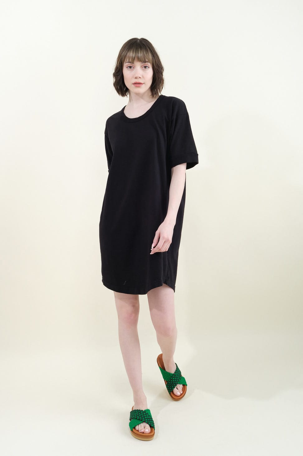 Scoop Tee Dress in Black