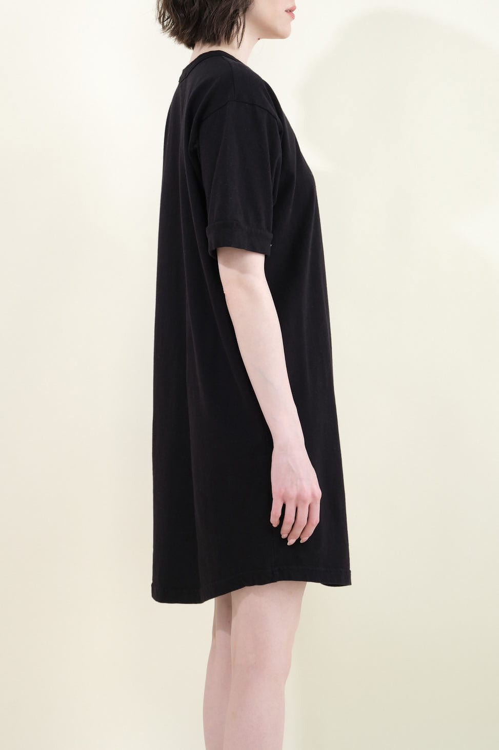Side of Scoop Tee Dress in Black