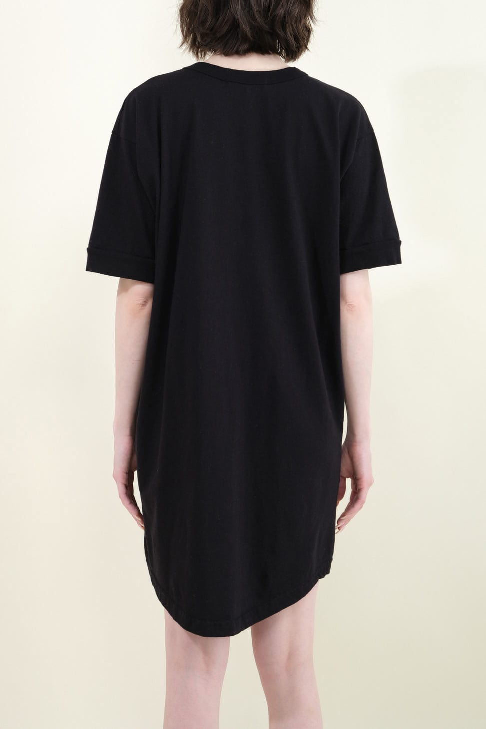 Back of Scoop Tee Dress in Black