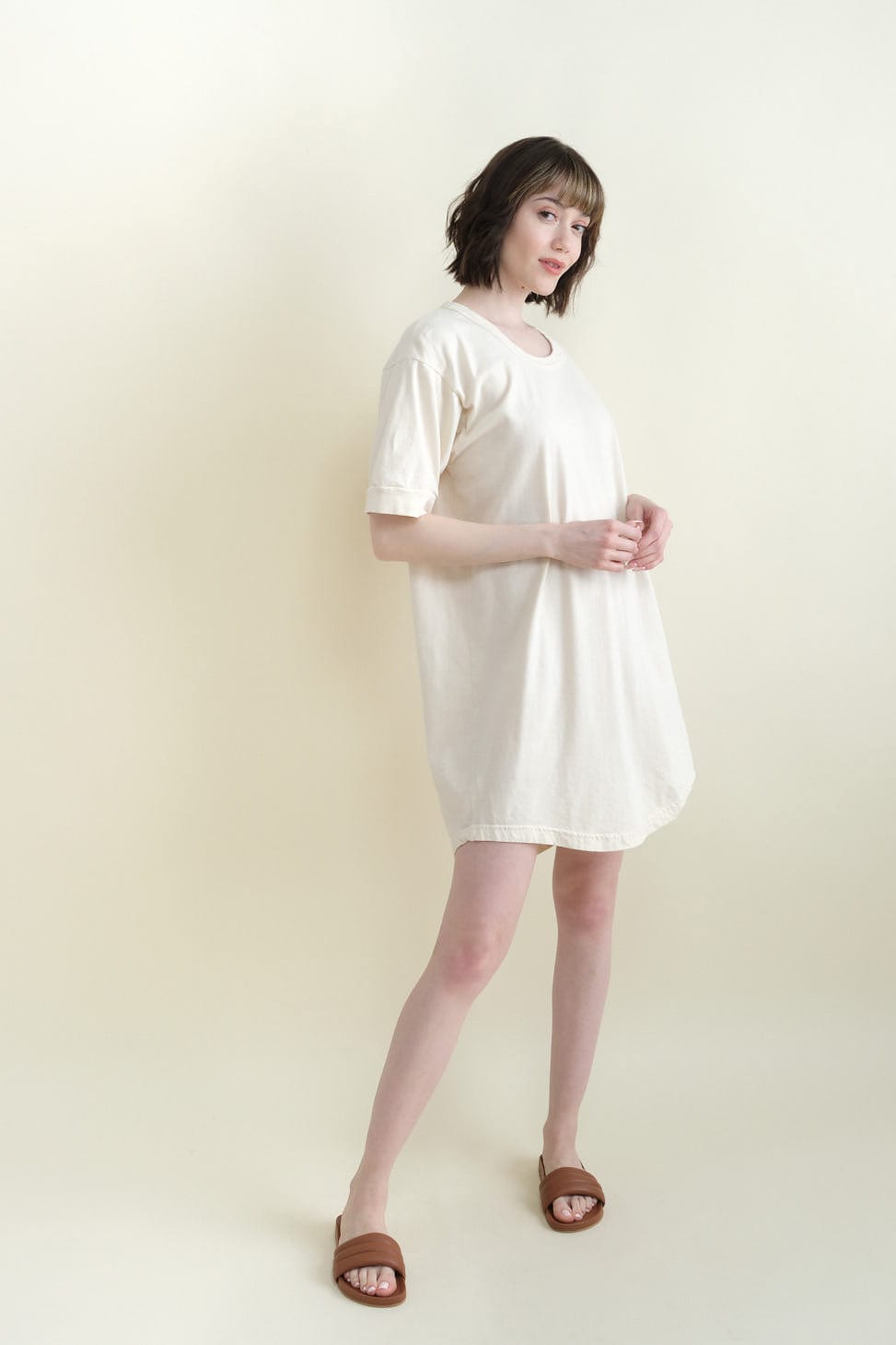 Scoop Tee Dress in Natural