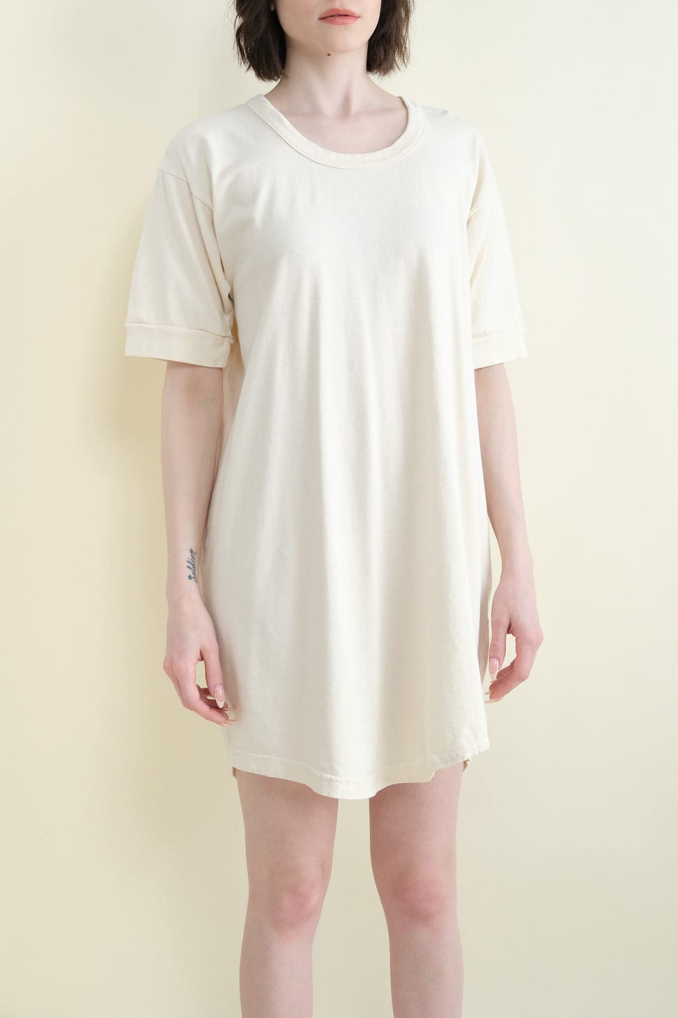 Front of Scoop Tee Dress in Natural