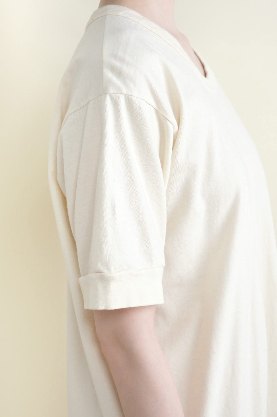 Sleeve on Scoop Tee Dress in Natural