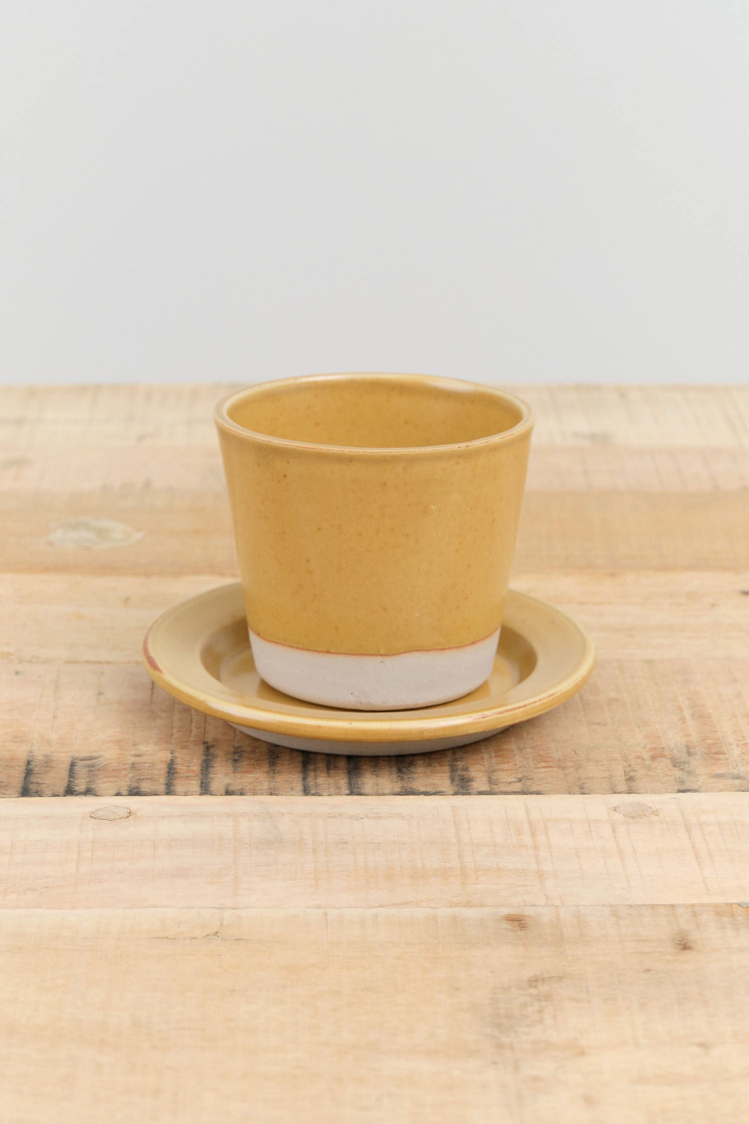 WRF Lab Ceramics Home Planters Small Planter Mustard / 4" Dia X 3.5" H