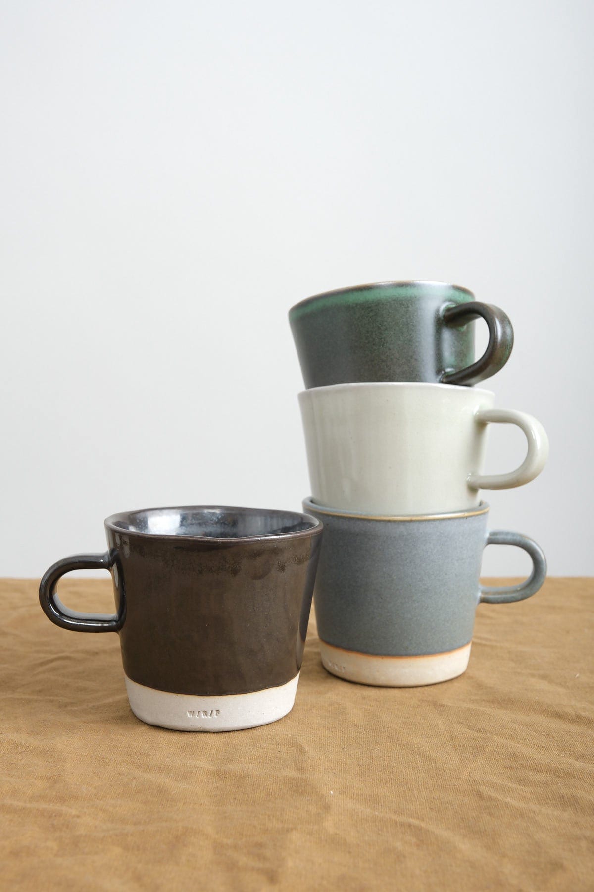 WRF Lab Ceramics Home CoffeeTea U-Shape Handle Mugs