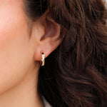 WWAKE Jewelry Earrings Diamond Bove Hoops Earrings 14K Yellow Gold / Pair