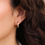 WWAKE Jewelry Earrings Diamond Bove Hoops Earrings 14K Yellow Gold / Pair