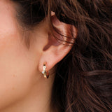 WWAKE Jewelry Earrings Diamond Bove Hoops Earrings 14K Yellow Gold / Pair