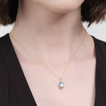 WWAKE Jewelry Necklaces Large Duo Charm Opal and Sapphire / Charm Only