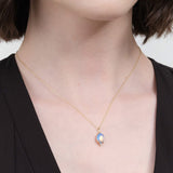 WWAKE Jewelry Necklaces Large Duo Charm Opal and Sapphire / Charm Only