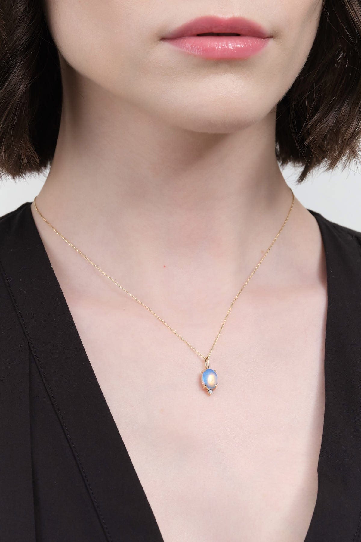 WWAKE Jewelry Necklaces Large Duo Charm Opal and Sapphire / Charm Only