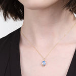 WWAKE Jewelry Necklaces Large Duo Charm Opal and Sapphire / Charm Only