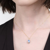 WWAKE Jewelry Necklaces Large Duo Charm Opal and Sapphire / Charm Only