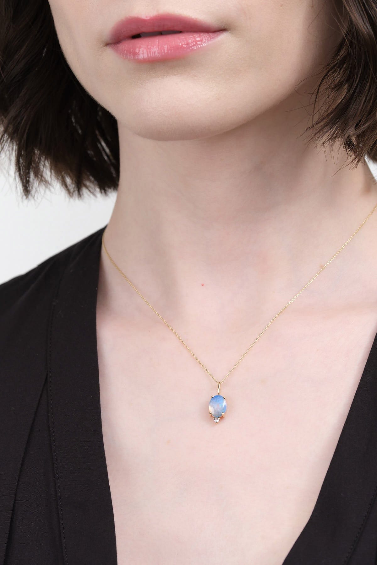 WWAKE Jewelry Necklaces Large Duo Charm Opal and Sapphire / Charm Only