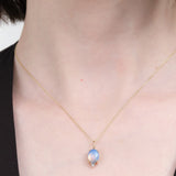 WWAKE Jewelry Necklaces Large Duo Charm Opal and Sapphire / Charm Only
