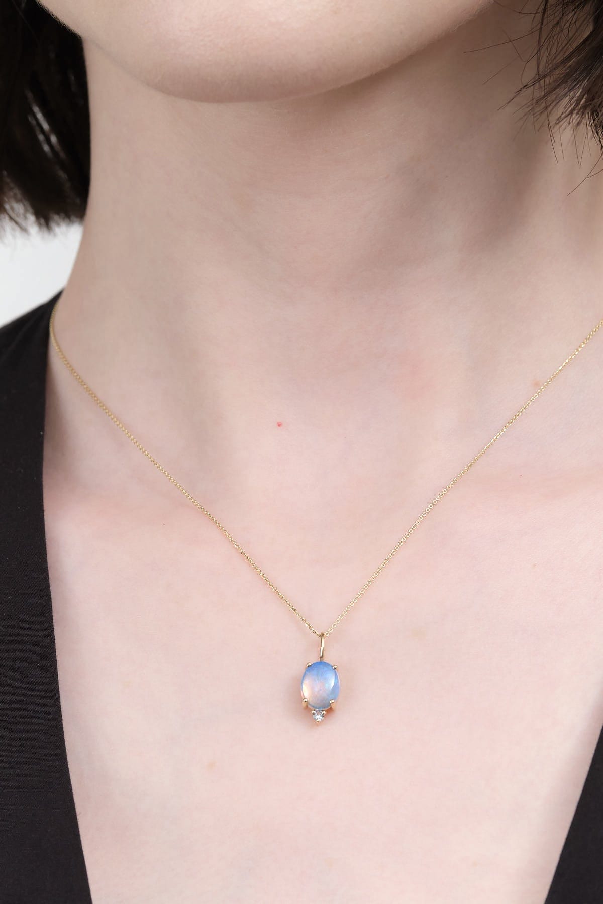WWAKE Jewelry Necklaces Large Duo Charm Opal and Sapphire / Charm Only