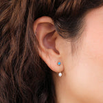 WWAKE Jewelry Earrings Large Opal and Pearl Shower Earrings 14K Yellow Gold / Pair