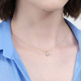 WWAKE Jewelry Necklaces Medium Round Solo Charm Opal / Charm Only