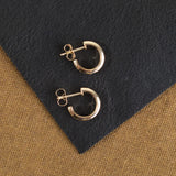WWAKE Jewelry Earrings Narrow Ripple Hoops 10K Yellow Gold
