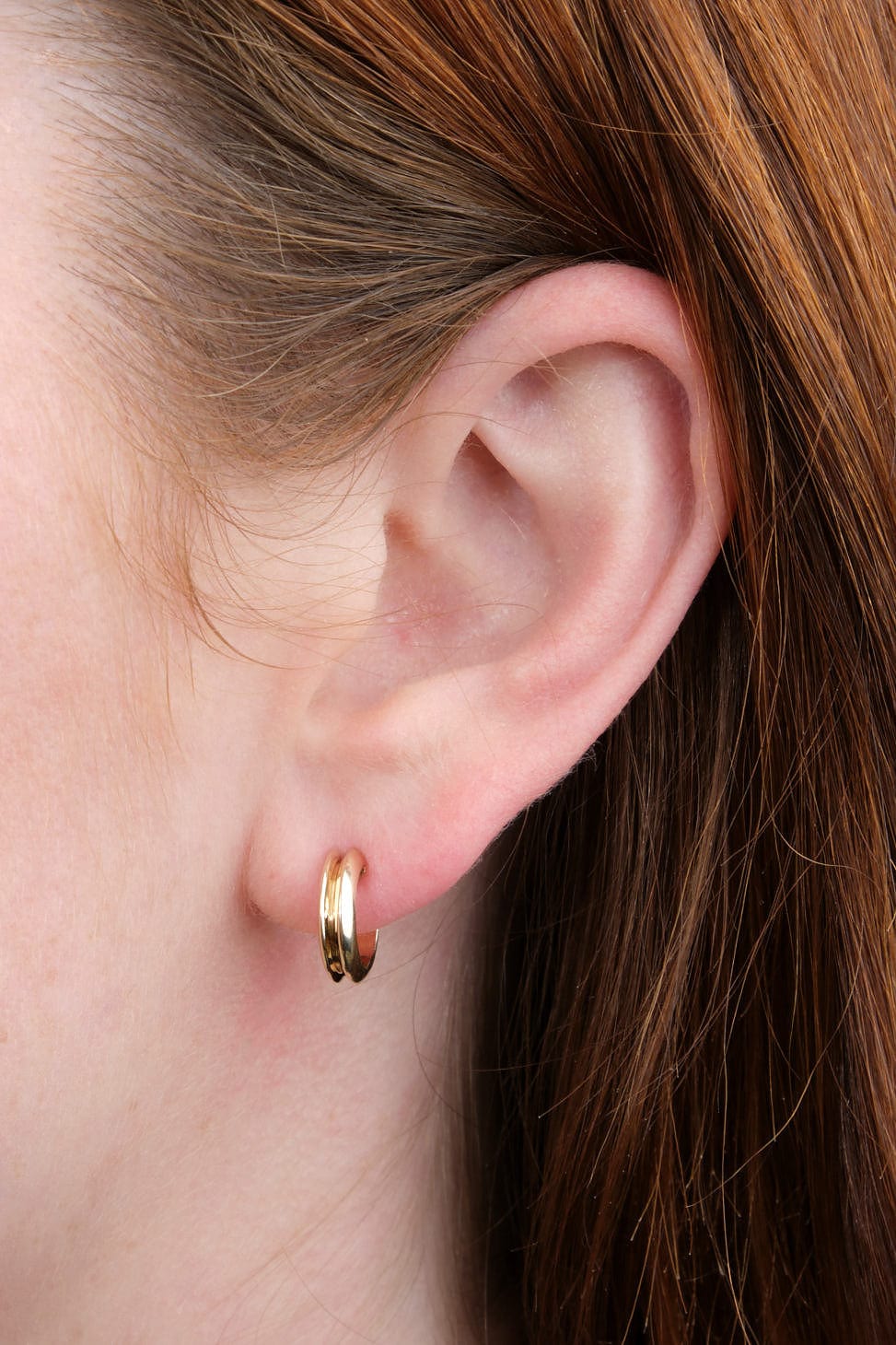 WWAKE Jewelry Earrings Narrow Ripple Hoops 10K Yellow Gold