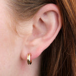 WWAKE Jewelry Earrings Narrow Ripple Hoops 10K Yellow Gold