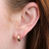 WWAKE Jewelry Earrings Narrow Ripple Hoops 10K Yellow Gold