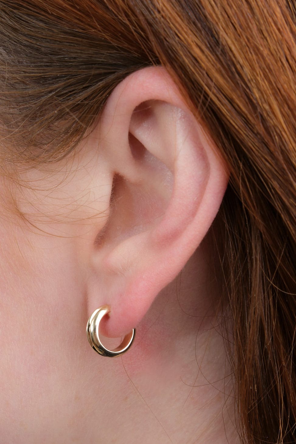 WWAKE Jewelry Earrings Narrow Ripple Hoops 10K Yellow Gold