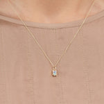 WWAKE Jewelry Necklaces Three Pendant Necklace Light Blue Sapphire and Green Tourmaline / 18" Chain