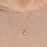 WWAKE Jewelry Necklaces Three Pendant Necklace Light Blue Sapphire and Green Tourmaline / 18" Chain