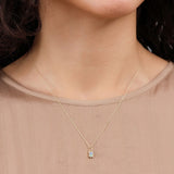 WWAKE Jewelry Necklaces Three Pendant Necklace Light Blue Sapphire and Green Tourmaline / 18" Chain