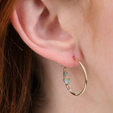 WWAKE Jewelry Earrings Inverted Hoop Earrings Opal / Pair
