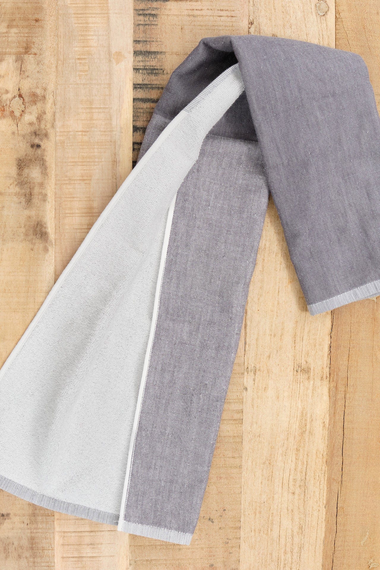 Yoshii Home Kitchen Towels Two-Tone Chambray Towel Black / 31.5" L X 13" W