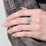 Young In The Mountains Jewelry Rings Blue Black Turquoise Cerclen Ring 14K Yellow Gold / 6