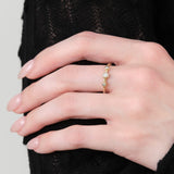 Young In The Mountains Jewelry Rings Cerberus White Diamond Ring 14K Yellow Gold / 7