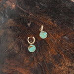 Young In The Mountains Jewelry Earrings Circ Earrings in Two Tone Turquoise 14K Yellow Gold / Pair
