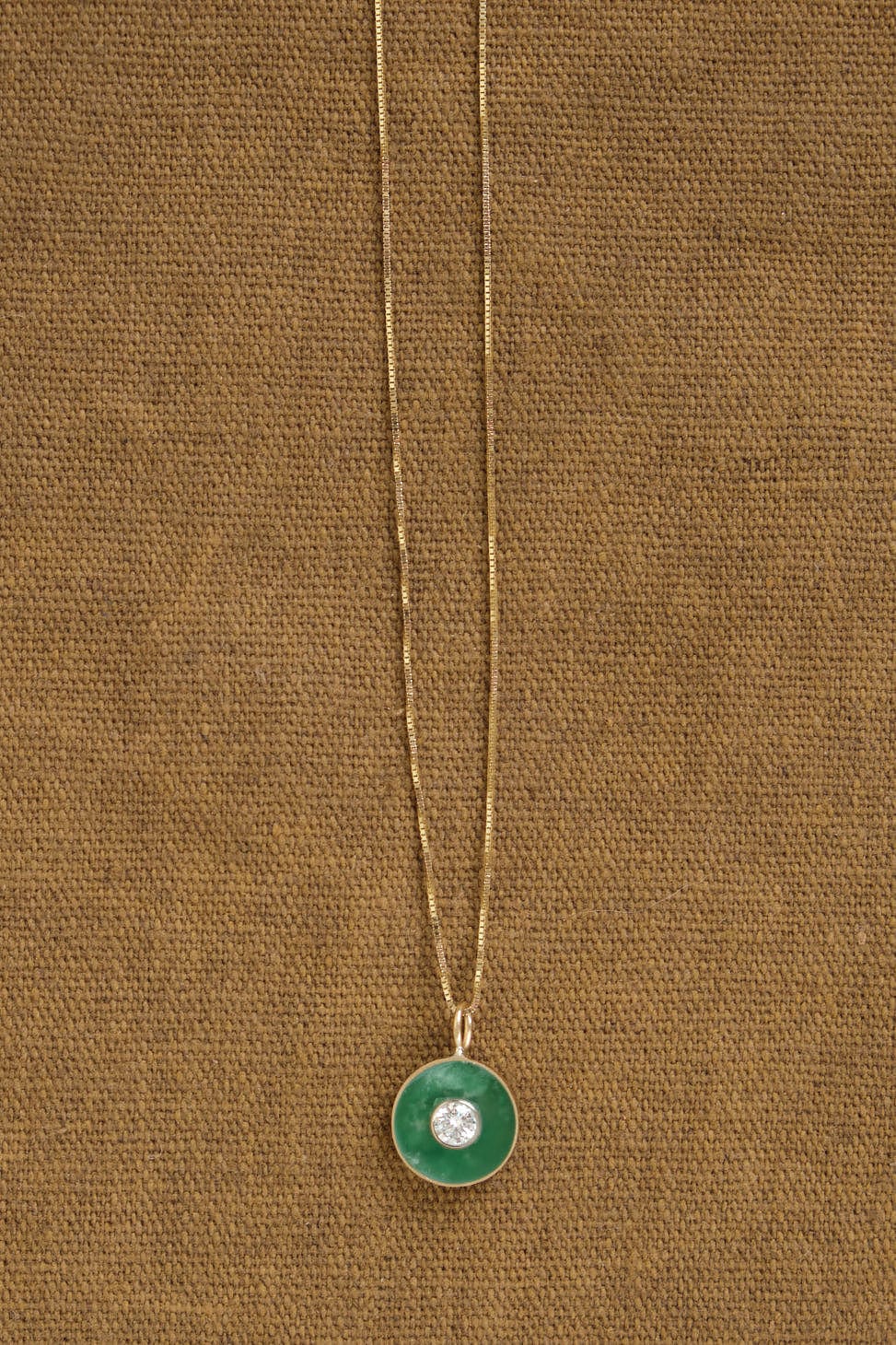 Stone on Cerclen Necklace in Kingman Gold Green Turquoise