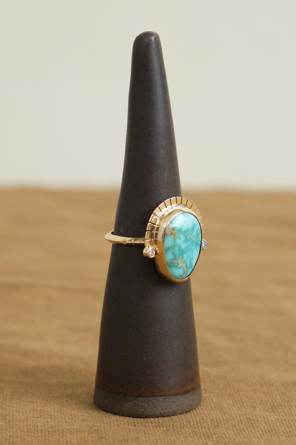 Side of Robins Egg Blue Reina Ring