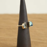 Side of Peili Ring in Sapphire and Variscite