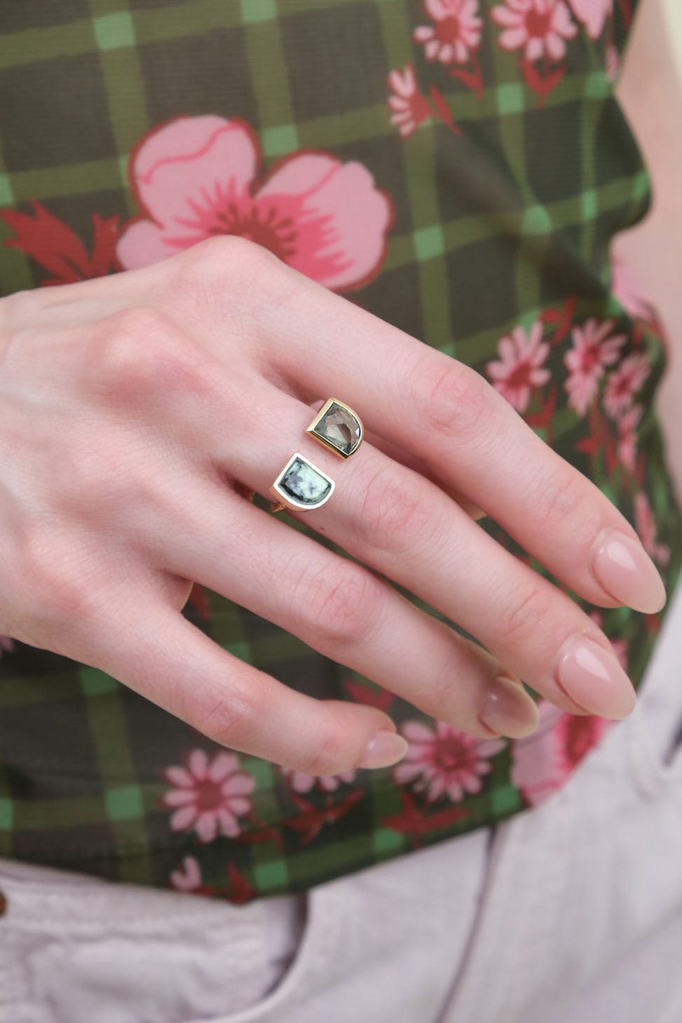 Young In The Mountains Jewelry Rings Peili Ring in Sapphire and Variscite Sapphire and Varscite / 7