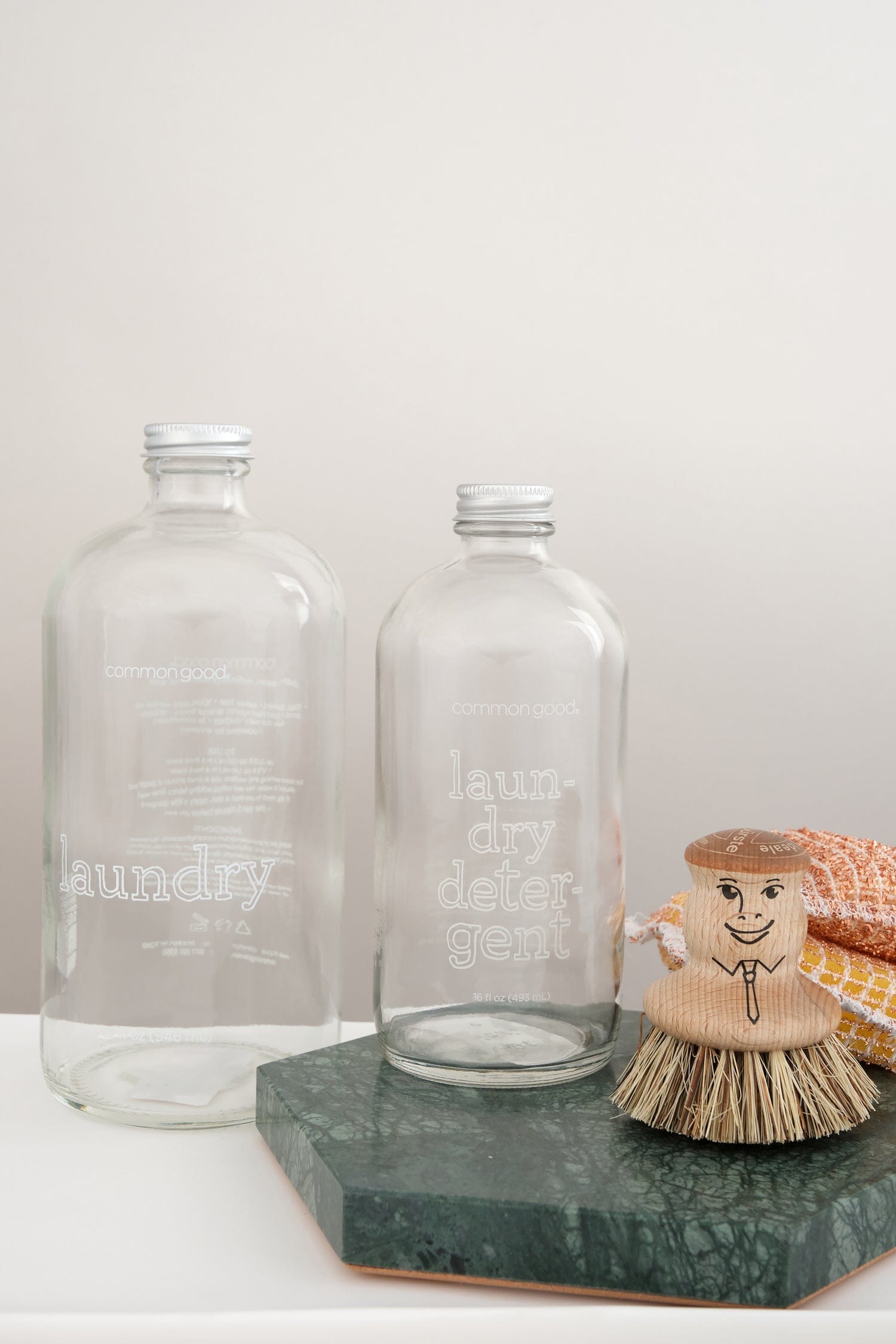 Common Good Home Cleaning Liquids 16 oz Empty Glass Laundry Bottle