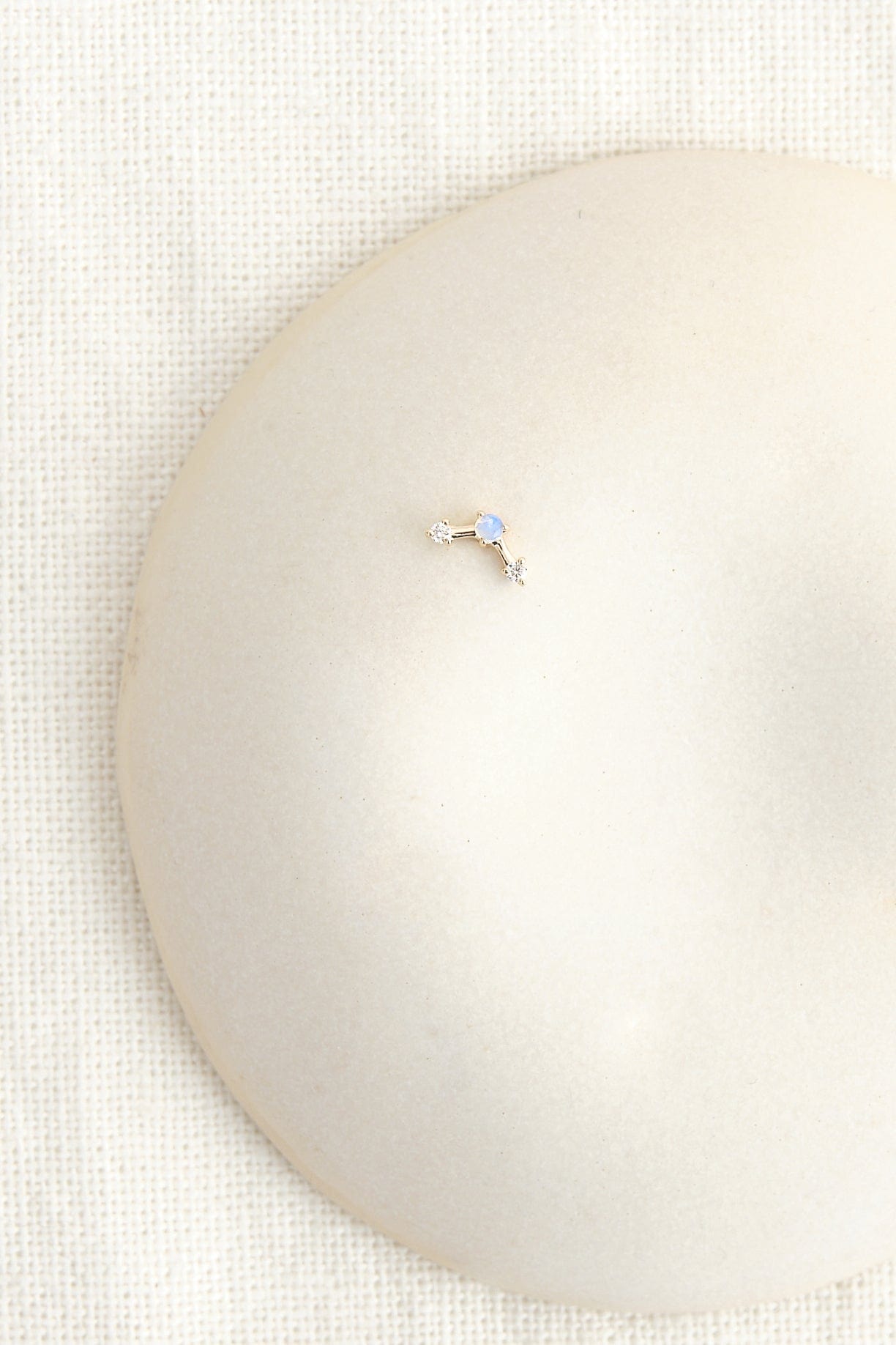 WWAKE Jewelry Earrings Mini Three Step Point Earrings 14K Gold / Single